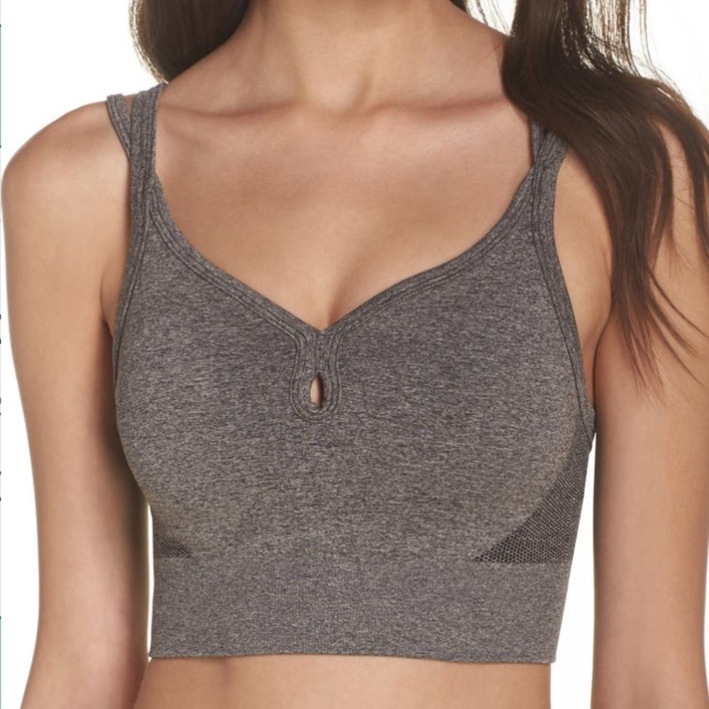 Zella Body Rhythm Sports Bra In Black Heather Color / New With Tag/ Size XSmall